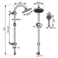 Poza Set dus dual FERRO Rondo Black