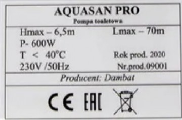 Poza Pompa WC cu tocator IBO Dambat Aquasan PRO, 600W, 140 l/min