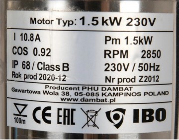 Poza Pompa submersibila IBO Dambat 4SDM3/18, 1.5kW