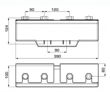 Poza Distribuitor-colector termoizolat pentru 2 grupuri de circulatie ESBE GMA 321