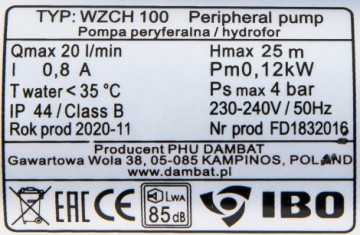 Poza Mini hidrofor IBO Dambat WZCH 100