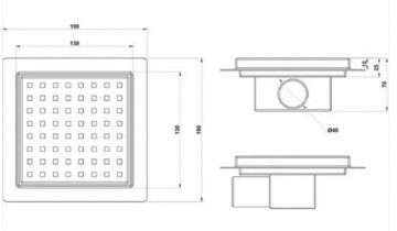Poza Rigola dus patrata GEHLER ONDA din inox SQ-03, 13cm