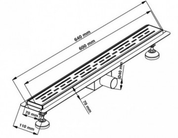 Poza Rigola de dus INOX 304 GEHLER CAMINO G020 600 x 70 mm