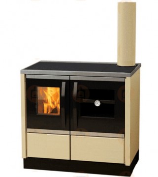 Poza Termosemineu de incalzit si gatit FIAMA THERMO ROCKY , 16 Kw, cu cuptor de gatit si plita, evacuare partea dreapta