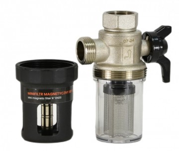 Poza Filtru antimagnetita IBO IF01, 3/4, 7.000 Gauss, vas transparent, filtru inox