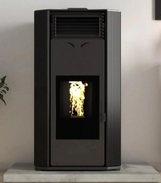Poza Termoșemineu pe peleți SONTEC ELEGANT 24 kW – încălzire centrală, randament 94%, buncăr 35 kg