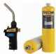Pachet Arzator profesional cu aprindere piezo si maner DELKA pentru valve CGA600 + 2 Butelii gaz MAPP GAS PRO 400 gr